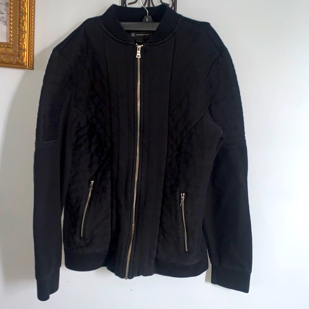 2/$15! International Concepts black zip up jacket